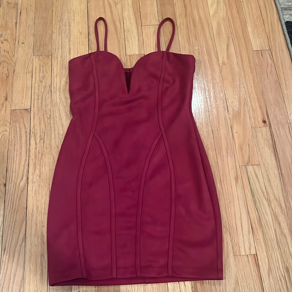 Dark Pink Velvet Body Con Dress